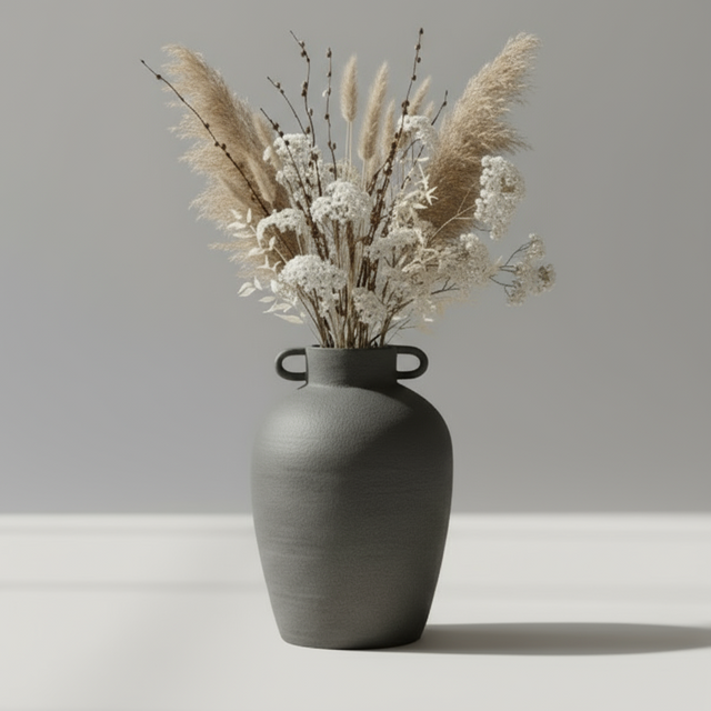 DBKD Long vase plassert i moderne interiør med varm belysning.