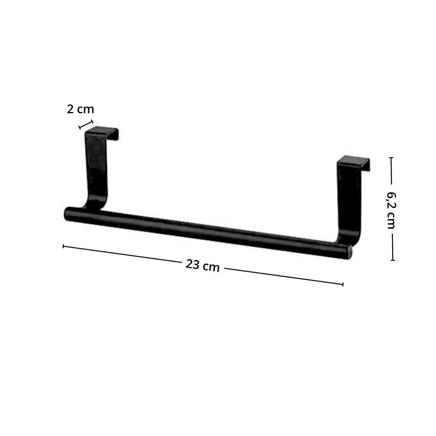 Håndkleholder, sort rustfritt metall