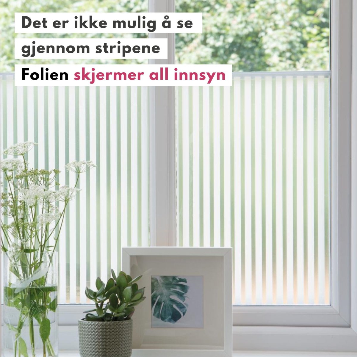 Static Linia vindusfolie 67,5 cm og 90 cm bredde med stripemønster
