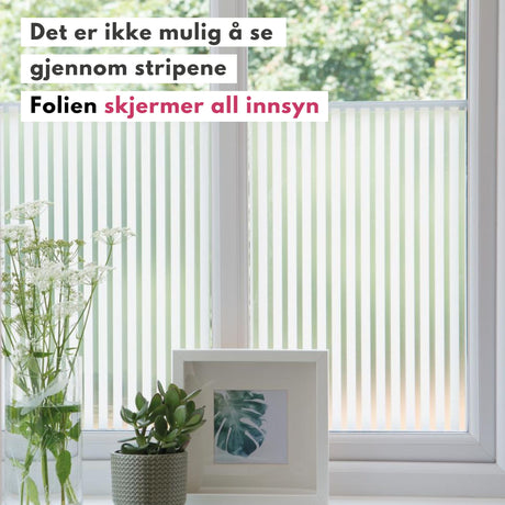 Static Linia vindusfolie 67,5 cm og 90 cm bredde med stripemønster
