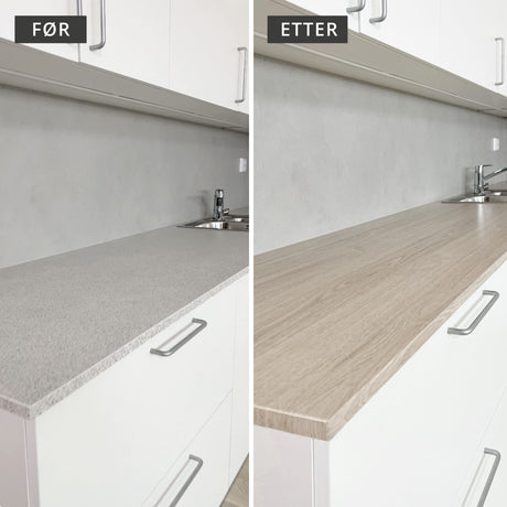 Oak minimal på trapp – lys eik med varm undertone og strukturert overflate
