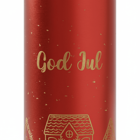 LED-lyslygte God jul rød 8 x 20cm - Lindas Dekor