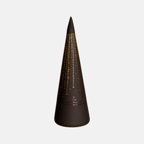 LED lyslygte «Der lyser...», sort kegle 30 cm - Lindas Dekor