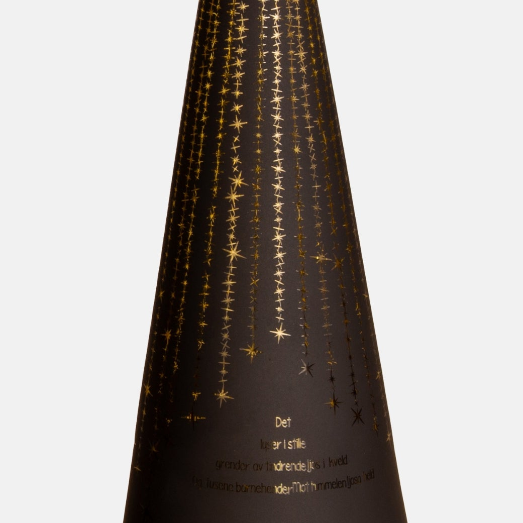 Lyslykt LED "Det lyser..." Sort kjegle 30 cm