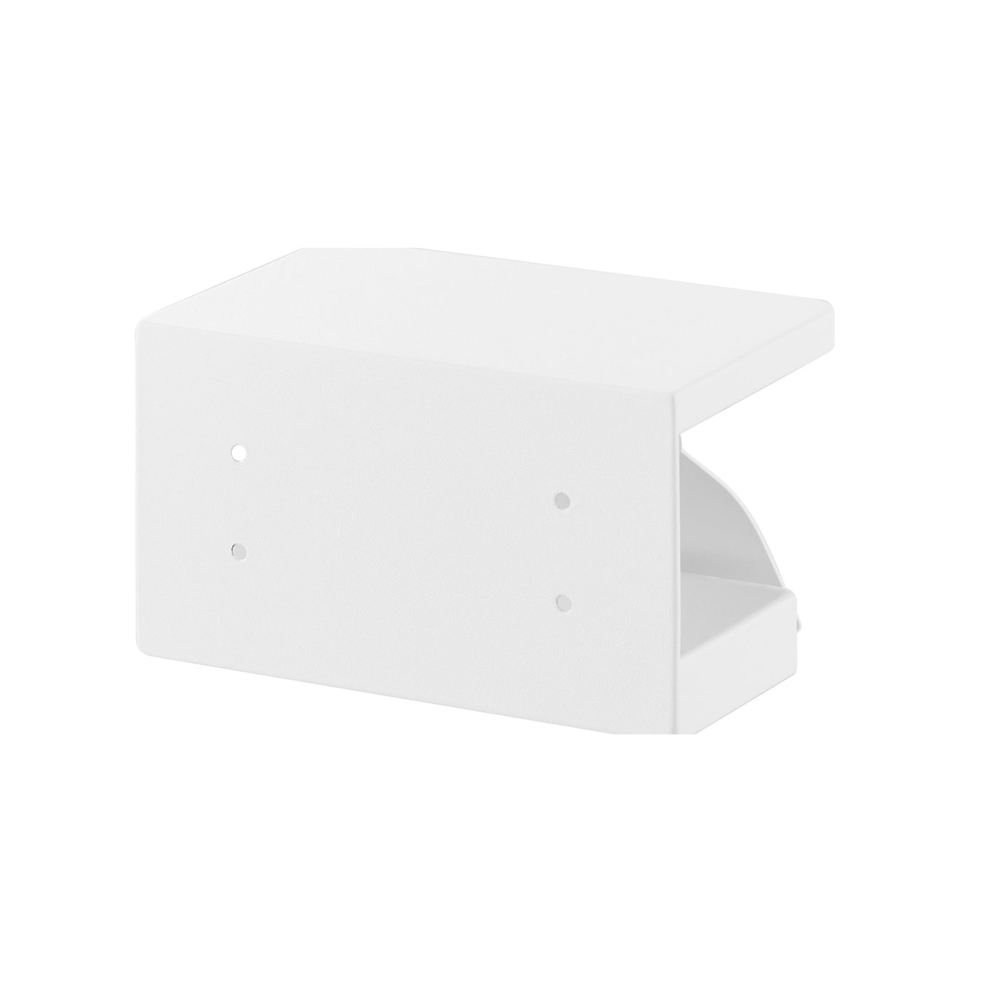 Metallholder i hvit farge med toppbrett til duftpinner, telefon eller dekor.