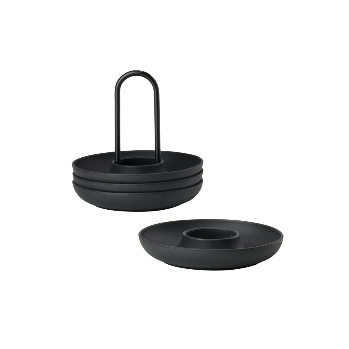 4 - pk Eggeglass m.holder sort - Lindas Dekor