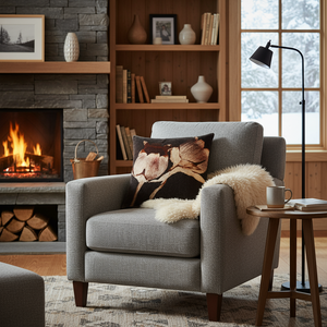 Putetrekk velur sort 45 x 45 cm