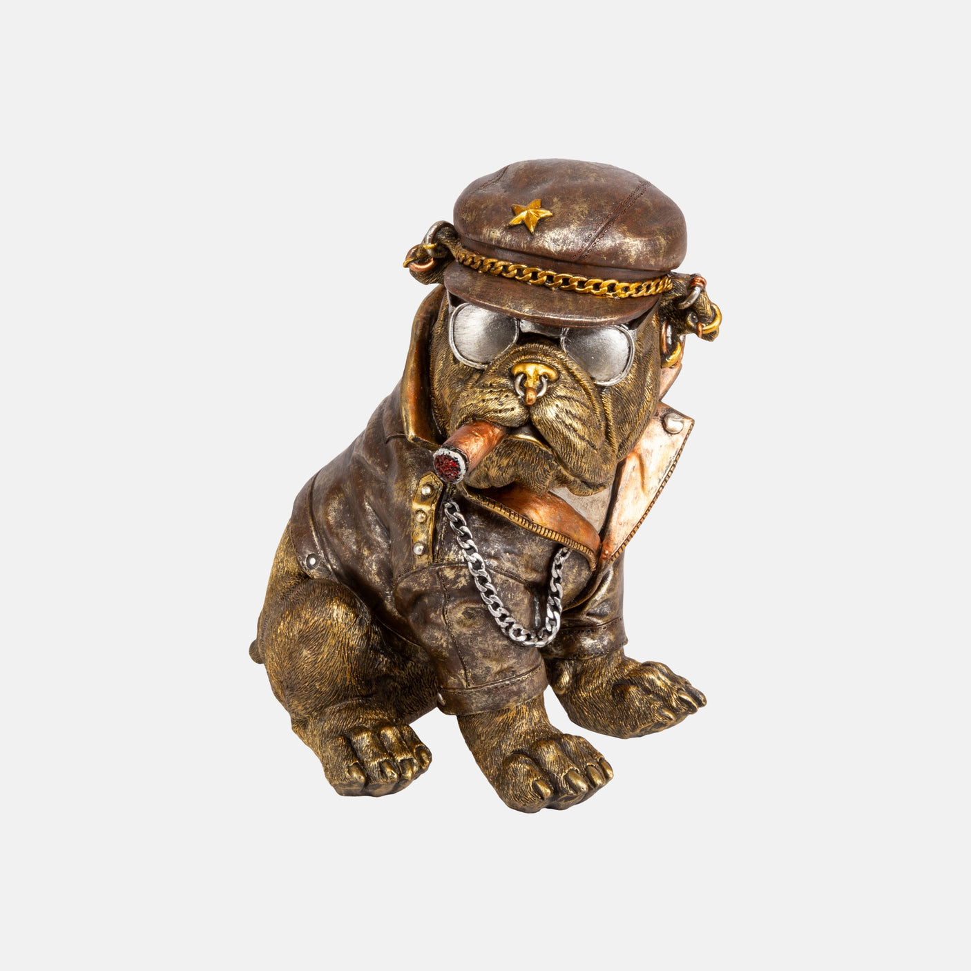 Bulldog med sigar dekorfigur