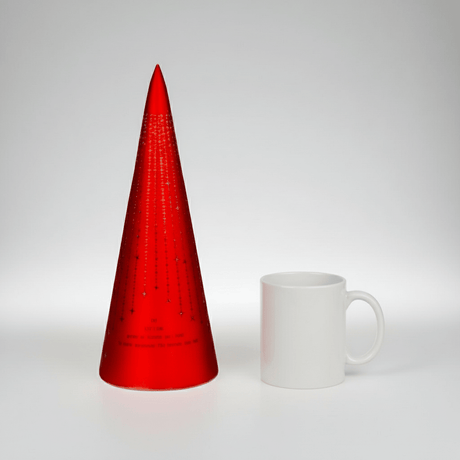 Lyslykt LED "Det lyser..." Rød kjegle 25 cm - Lindas Dekor