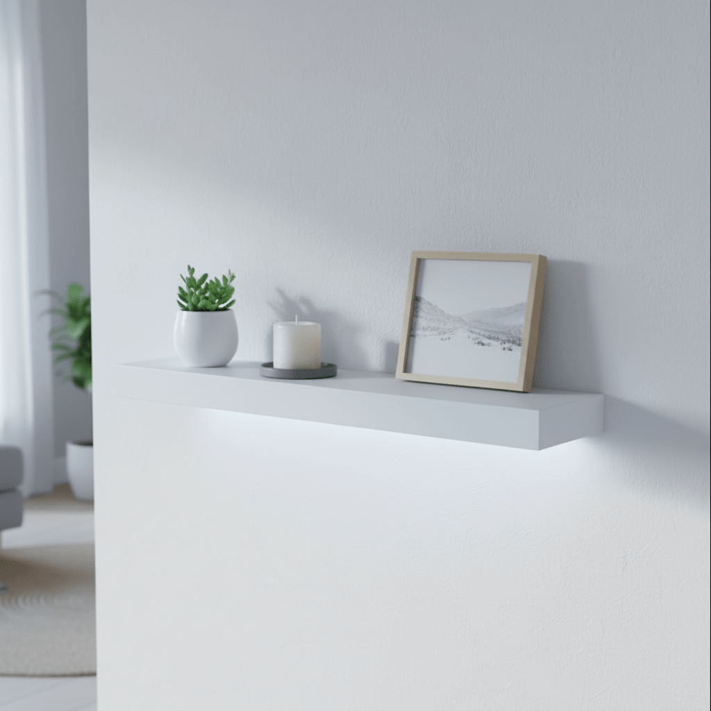 Hylle med LED - lys hvit - Lindas Dekor