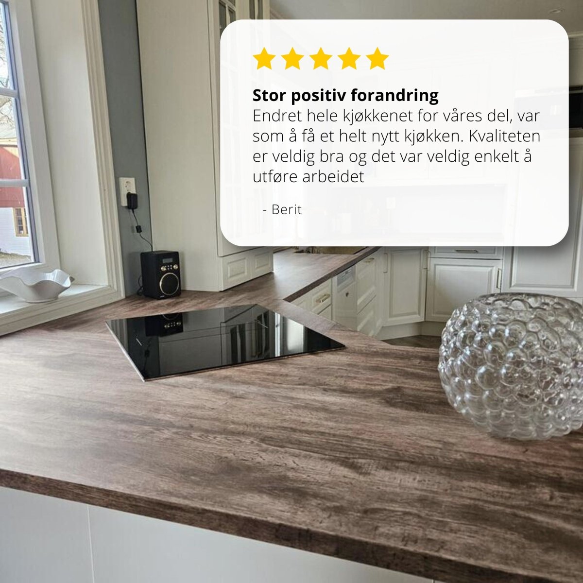 Kontaktplast til kjøkken benkeplate – vannavstøtende og varmebestandig trelook folie