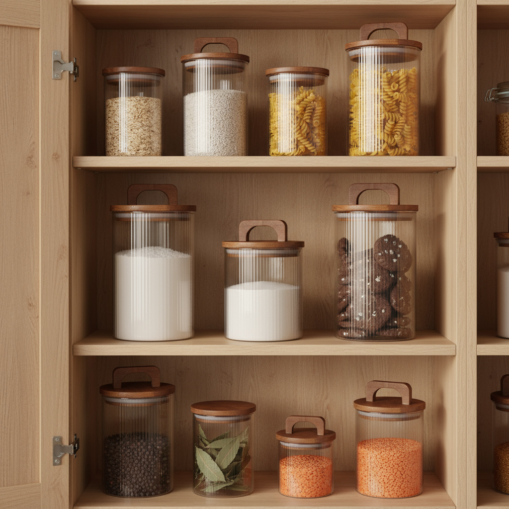 Glasskrukke med trelokk 900 ml