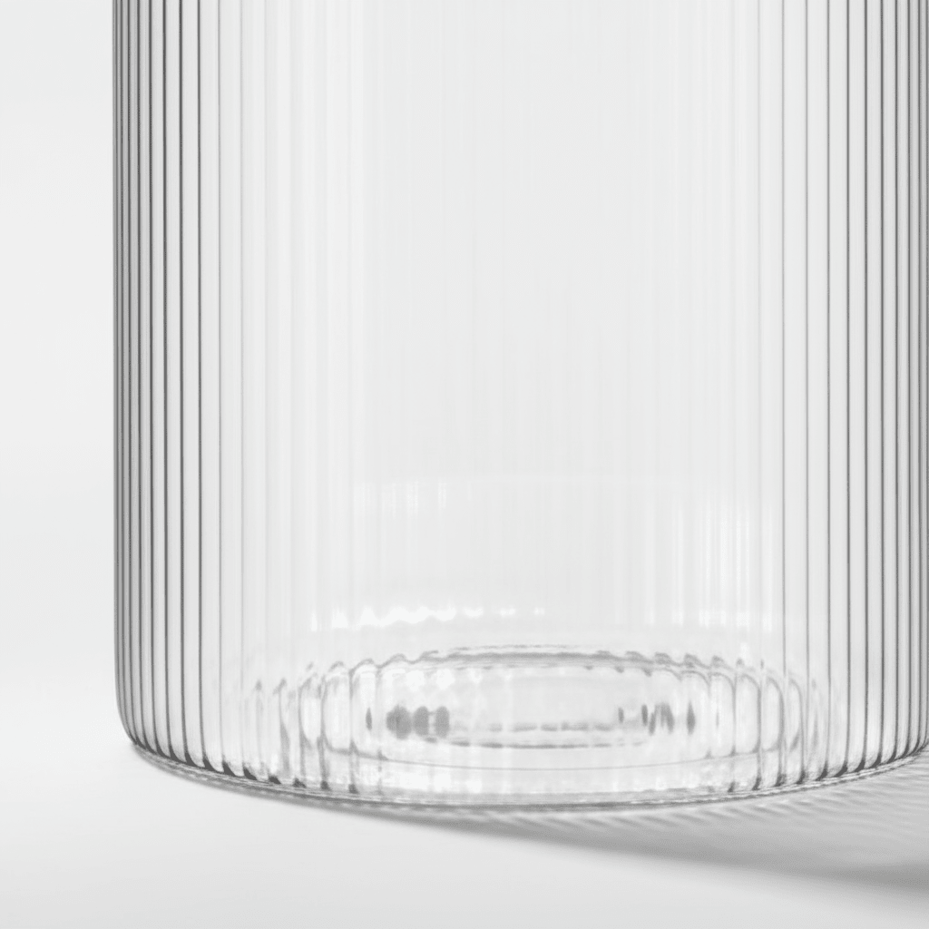 3 - pk krukke rillet glass 1650 ml - Lindas Dekor
