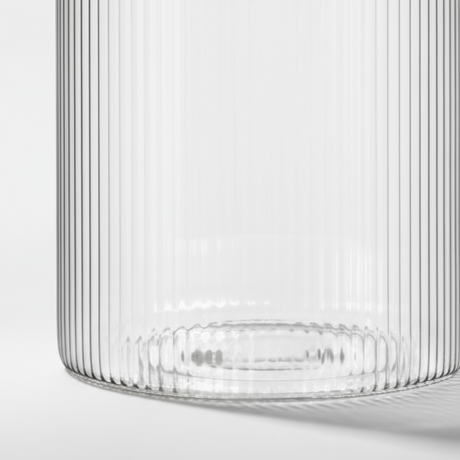 3-pk krukke rillet glass 1650 ml