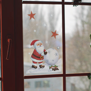 Julestickers nisse med glitter 2 design 29 x 35 cm