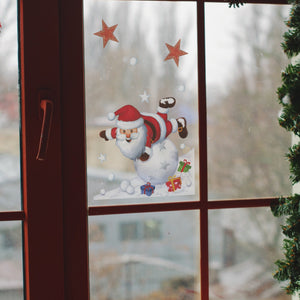Julestickers nisse med glitter 2 design 29 x 35 cm