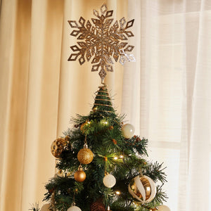 Juletretopp snøkrystall champagne 20 cm - Lindas Dekor Juletretopp