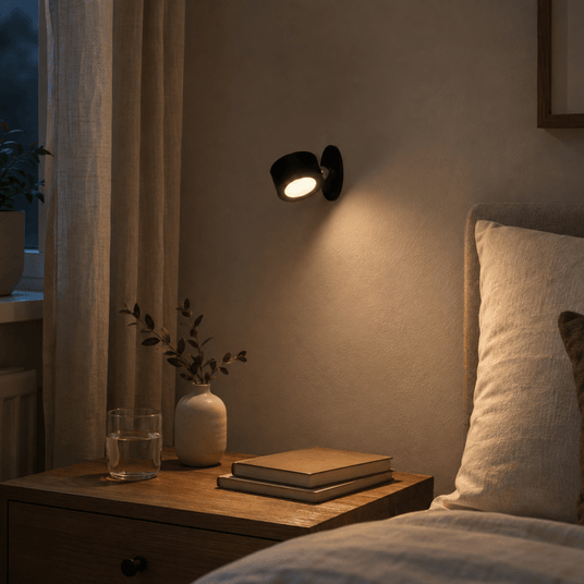 Oppladbar LED-vegglampe sort med touch-dimming 9,2 cm - Lindas Dekor Vegglampe