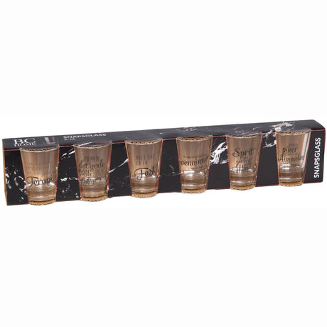6 - pk Shotglass jente tekster - Lindas Dekor