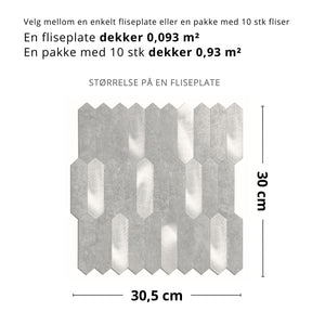 Stein lys grå hexagon selvklebende veggfliser