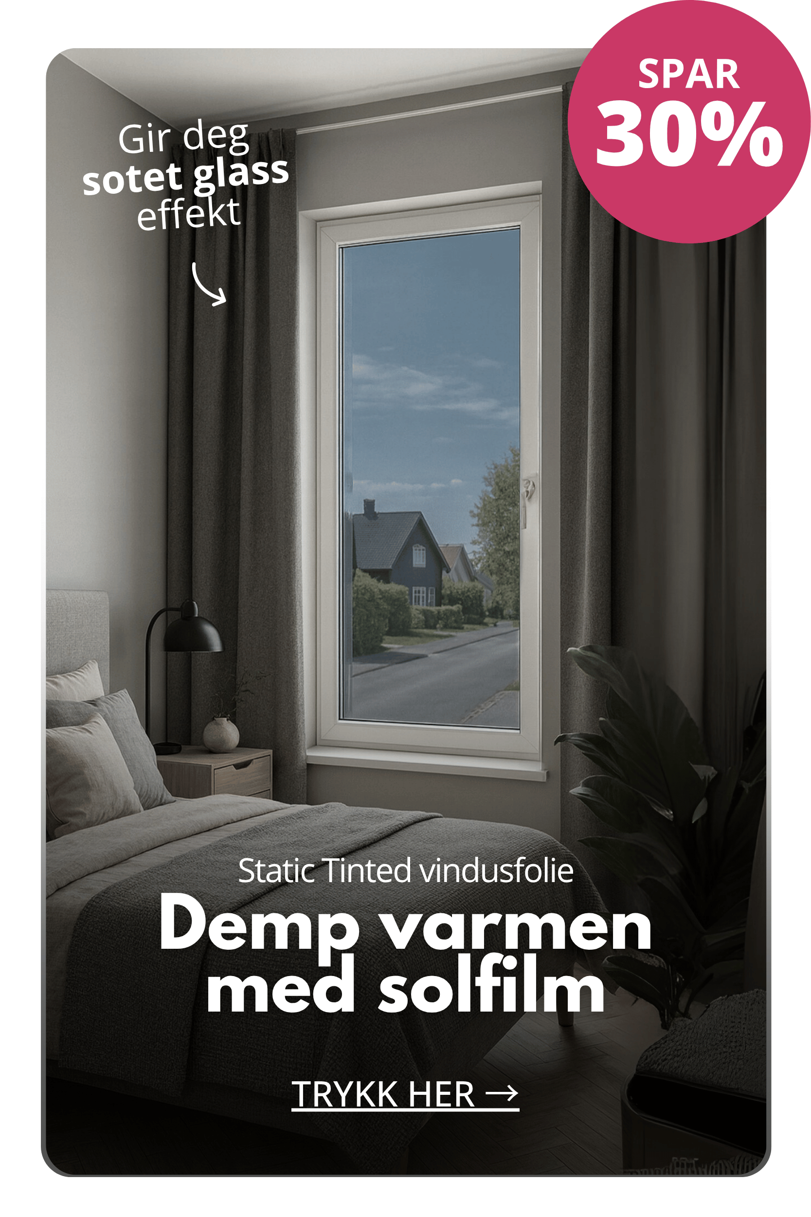 Tilbud på statisk farvet vindusfolie som demper varme