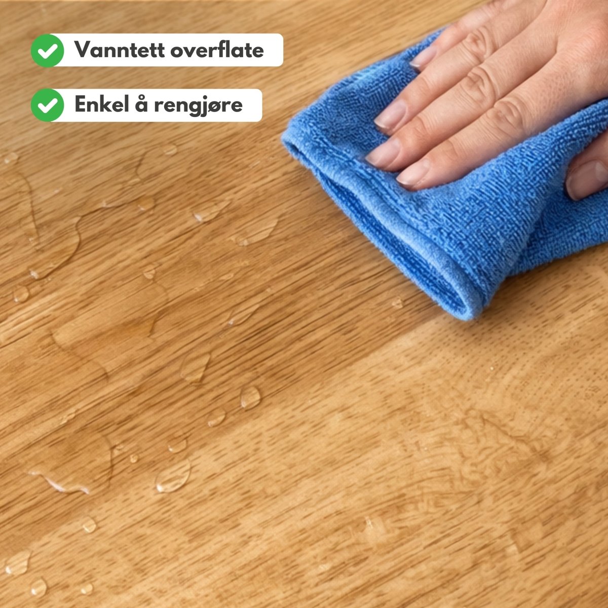 Bedford oak kontaktplast er enkel å rengjøre og har en vanntett overflate