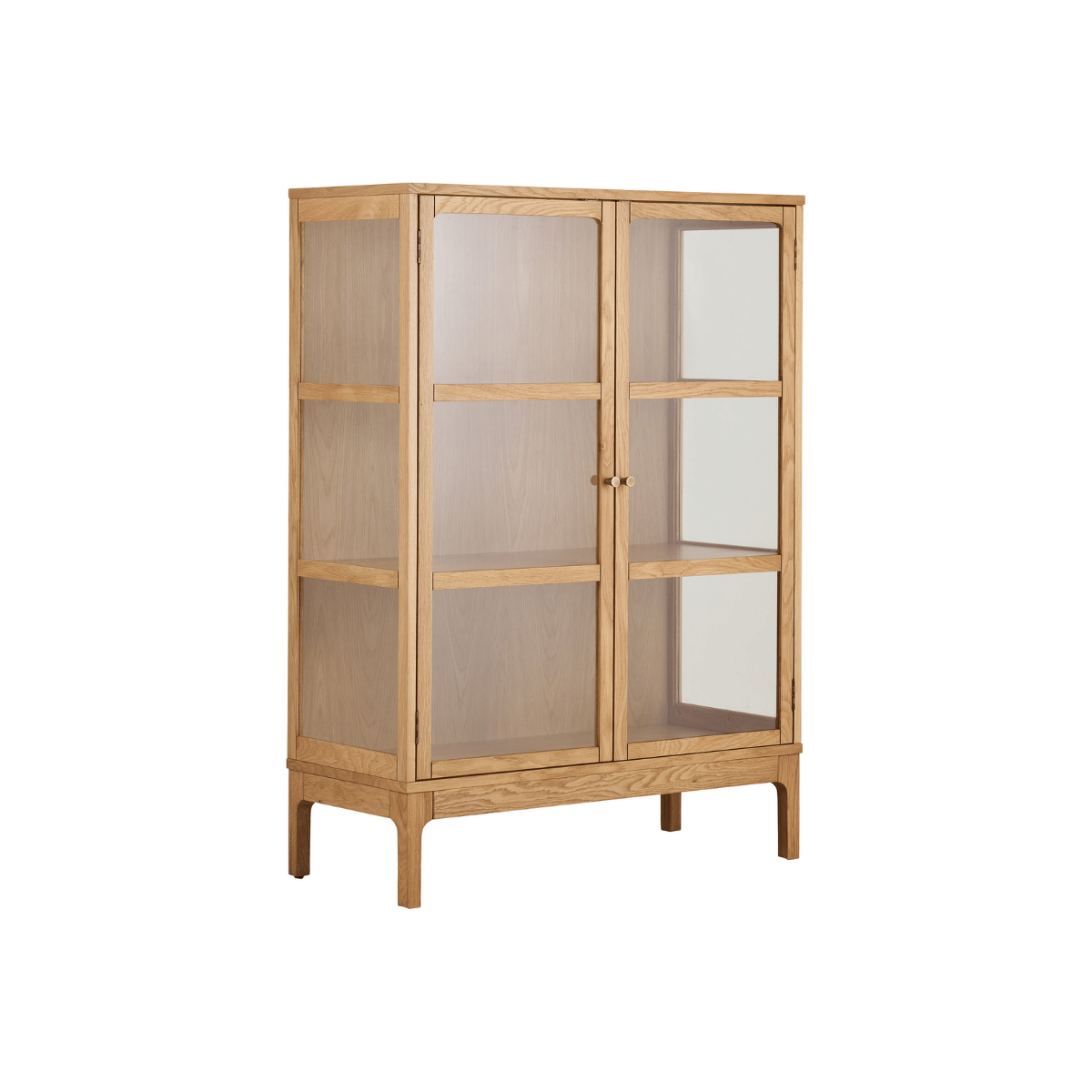 Zamora vitrineskap 2 glassdører eik natur 90 x 40 x 126 cm