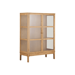 Zamora vitrineskap 2 glassdører eik natur 90 x 40 x 126 cm