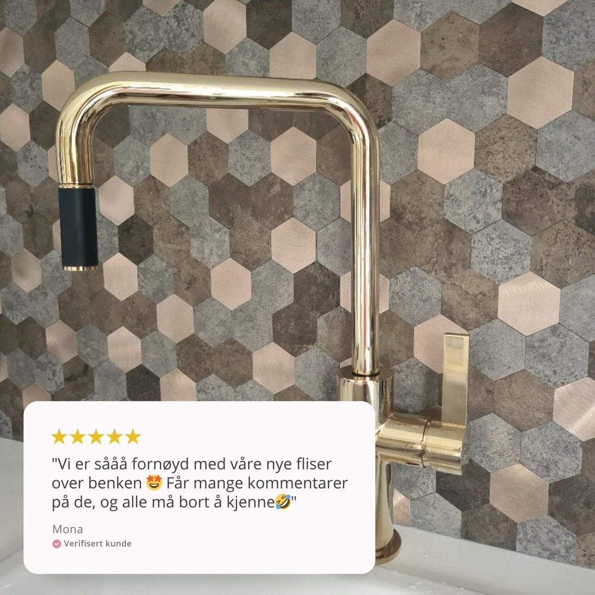 Erfaring selvklebende fliser lindas dekor kunde omtale