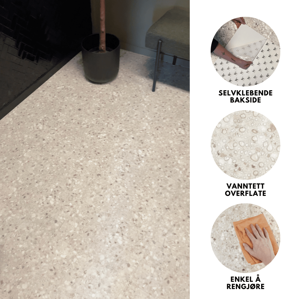 8-pk Sahara beige självklibbara flisor - Lindas Dekor Fliser