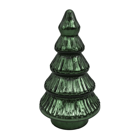 Juletre grønn glass 11 x 11 x 19 cm - Lindas Dekor juletre