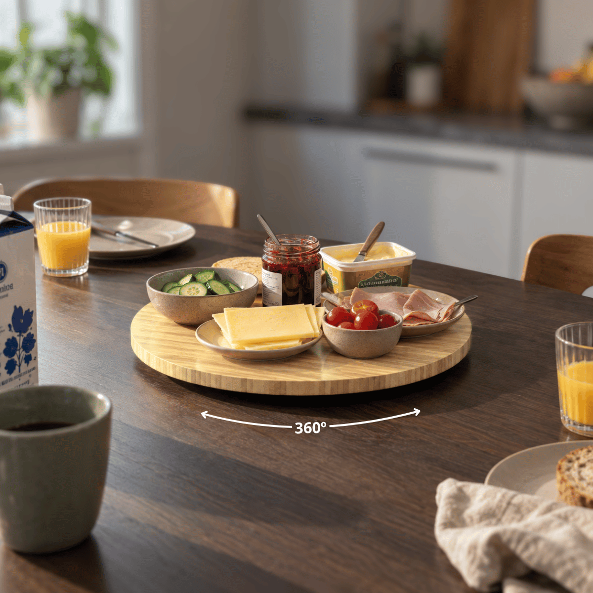 Snurrefat i bambus tre 35 cm