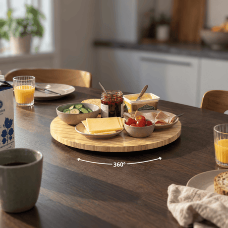 Snurrefat i bambus tre 35 cm - Lindas Dekor Serveringsfat