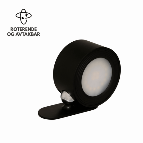 Oppladbar LED-vegglampe sort med touch-dimming 9,2 cm