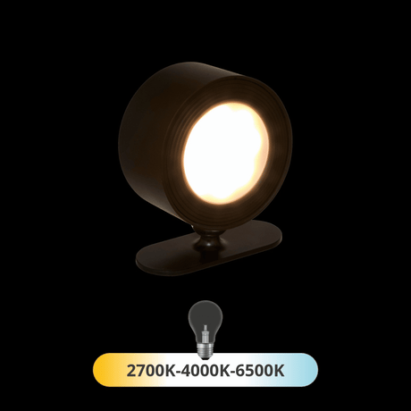 Oppladbar LED-vegglampe sort med touch-dimming 9,2 cm