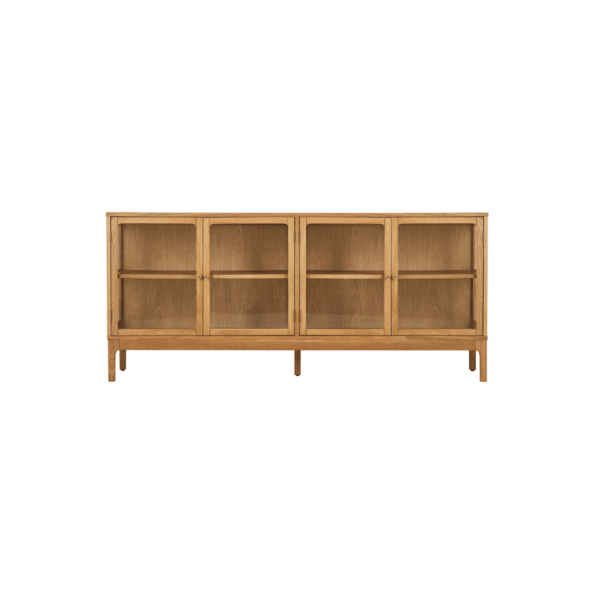 Zamora skjenk 4 glassdører eik natur 180x40x80 cm