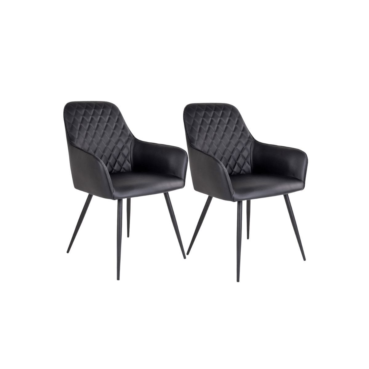 2-pk Harbo spisestol sort PU-skinn - Lindas Dekor Spisestol