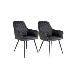 2-pk Harbo spisestol sort PU-skinn - Lindas Dekor Spisestol