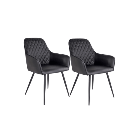 2-pk Harbo spisestol sort PU-skinn - Lindas Dekor Spisestol
