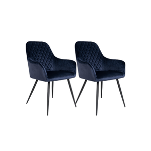 2-pk Harbo spisestol blå velur