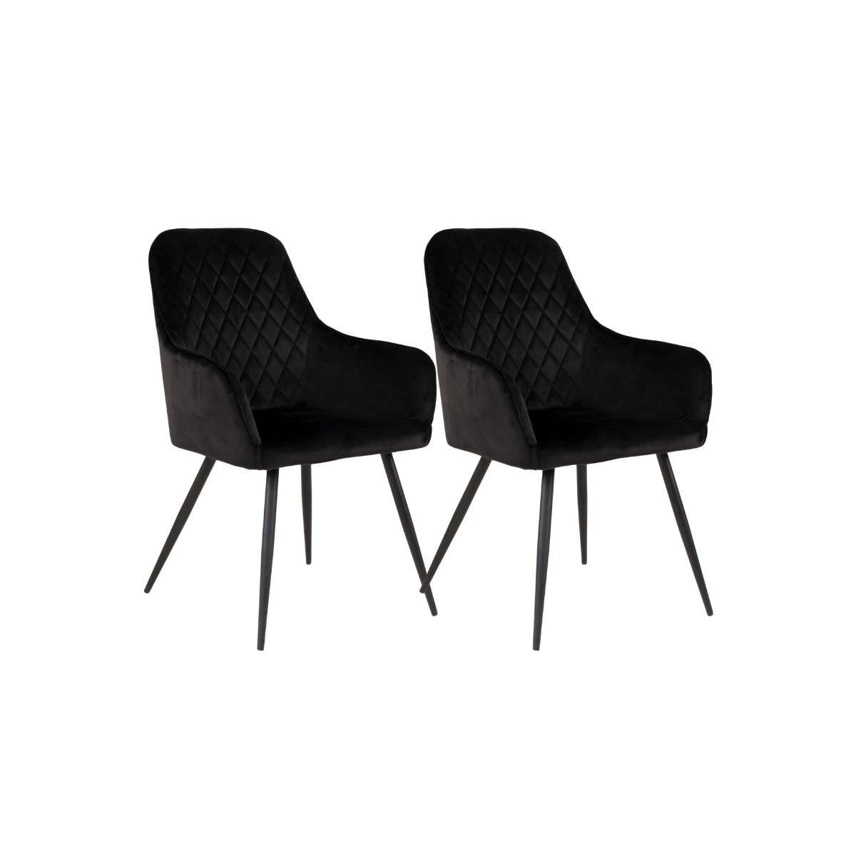 2-pk Harbo spisestol sort velur - Lindas Dekor Spisestol