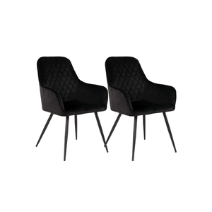 2-pk Harbo spisestol sort velur - Lindas Dekor Spisestol