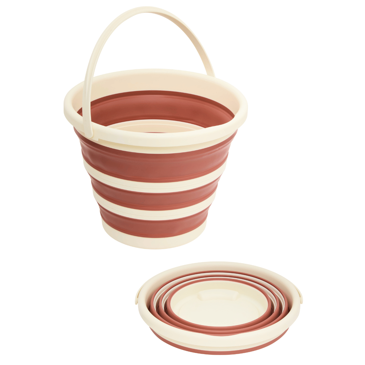 Sammenleggbar bøtte 10 liter gammelrosa