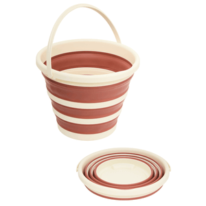 Sammenleggbar bøtte 10 liter gammelrosa