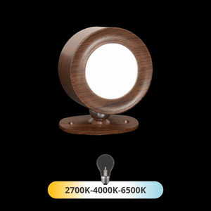 Oppladbar LED-vegglampe treverk med touch-dimming 9,2 cm