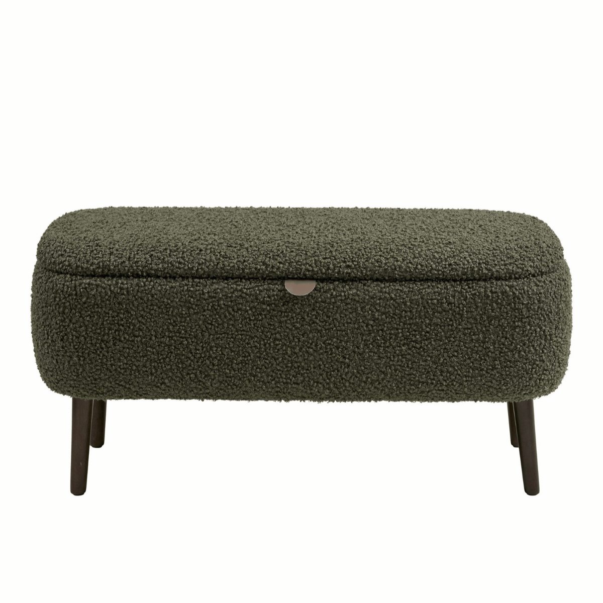 Harlow benk med oppbevaring teddy grønn 95x37x45 cm