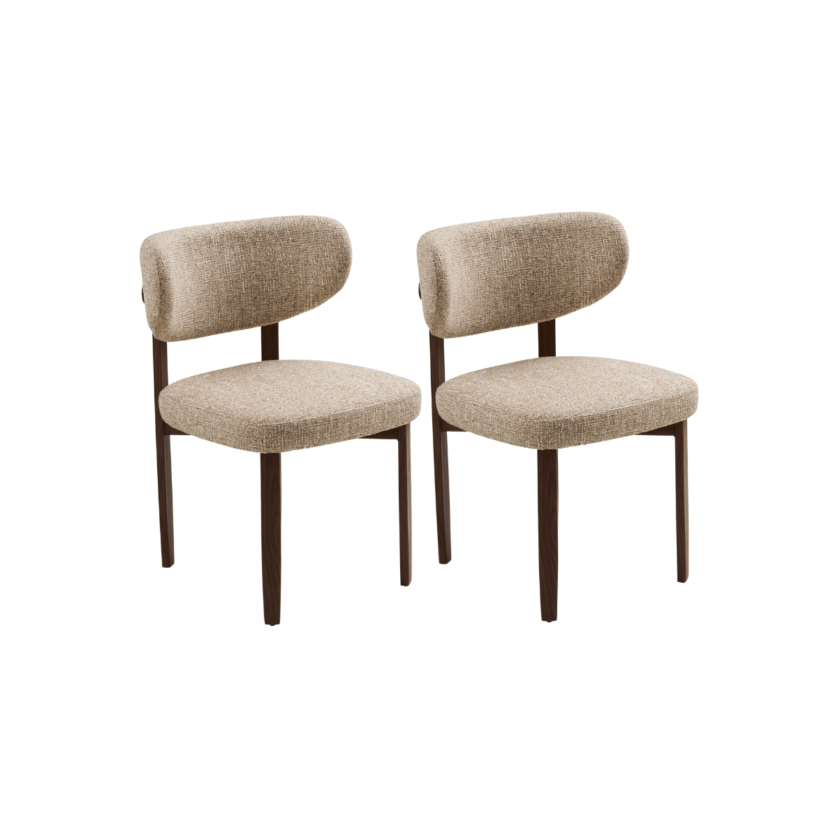 2-pk Recco spisestol lys brun/mørk brun