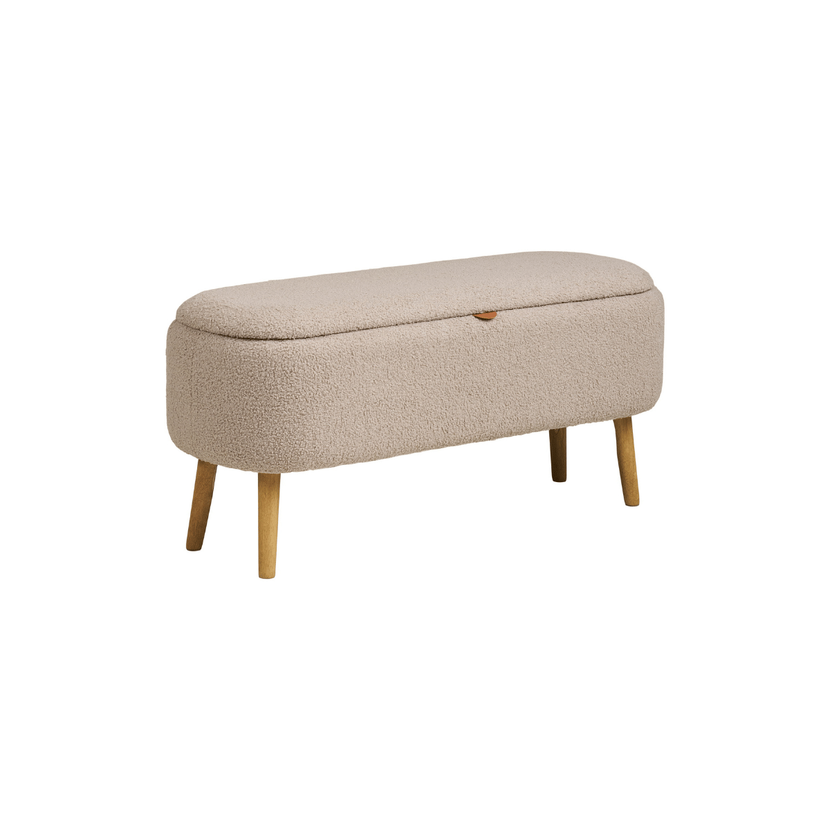 Harlow benk med oppbevaring bouclé beige 95 x 37 x 45 cm