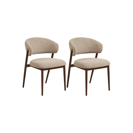 2-pk Cavi spisestol sand/valnøttfarget - Lindas Dekor Spisestol