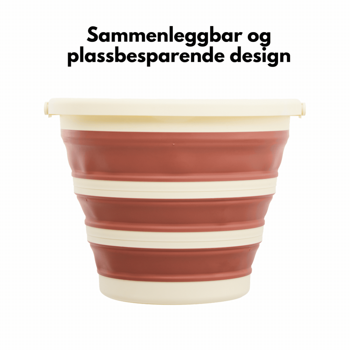 Sammenleggbar bøtte 10 liter gammelrosa